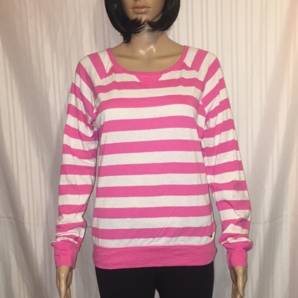NWOT Hollister Long Sleeve Striped Top Medium Pink